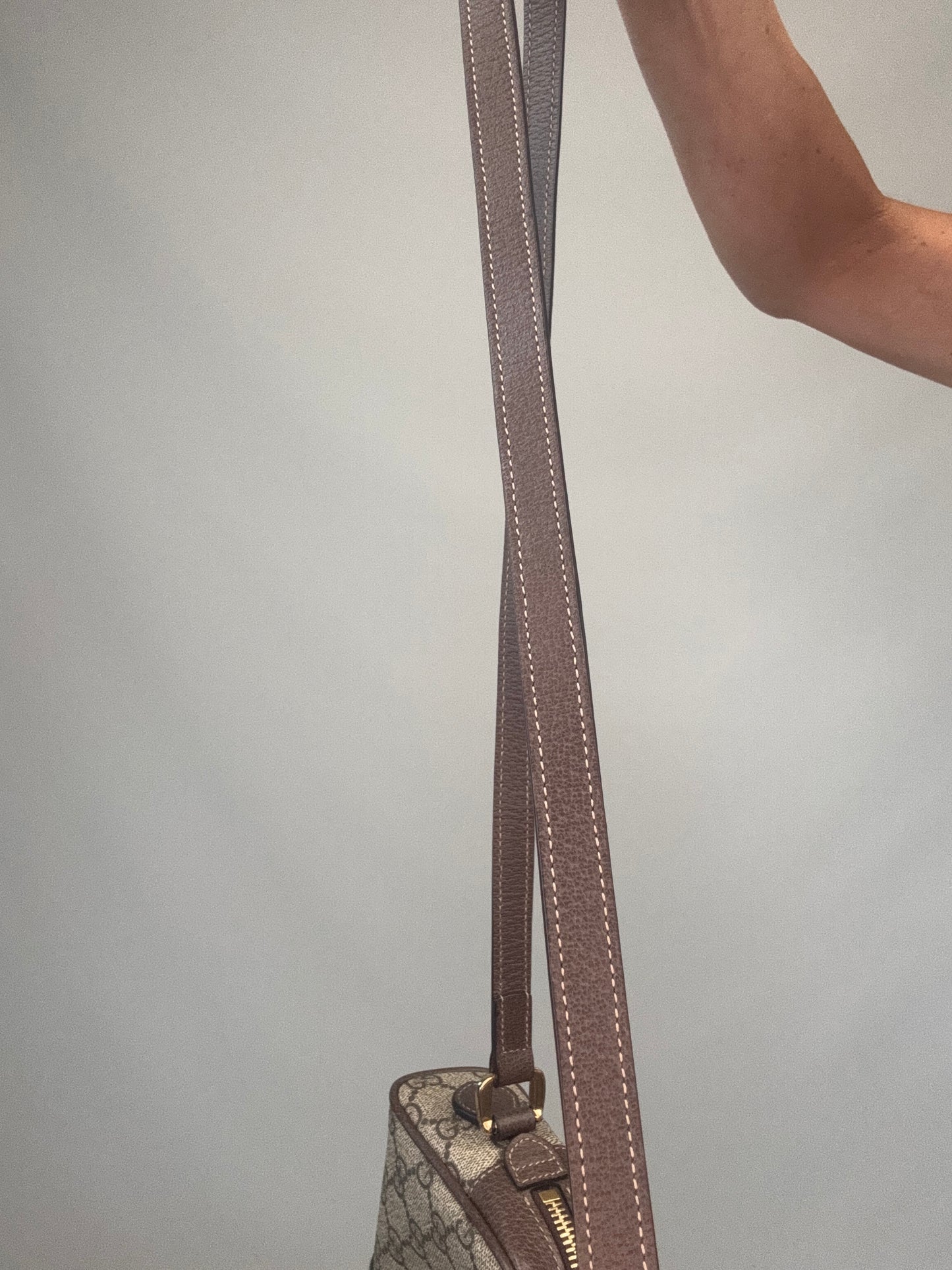 Gucci GG Supreme Monogram Web Mini Ophidia Shoulder Bag strap other side