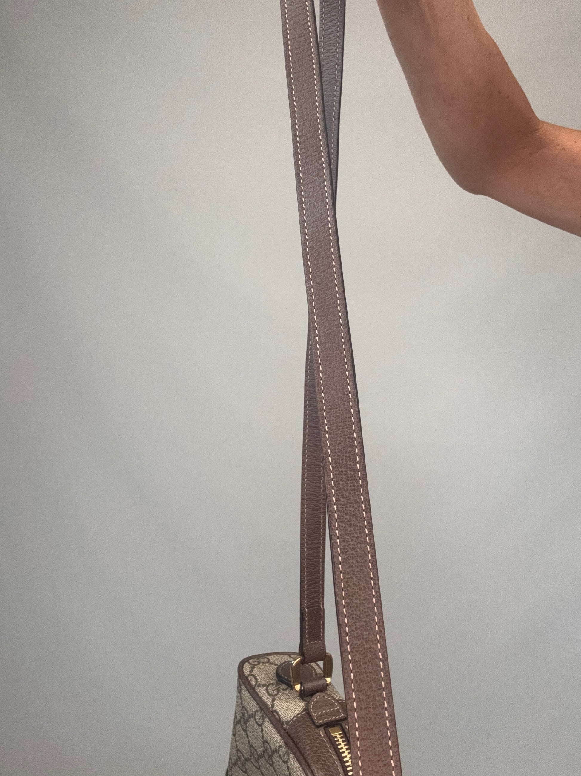 Gucci GG Supreme Monogram Web Mini Ophidia Shoulder Bag strap other side