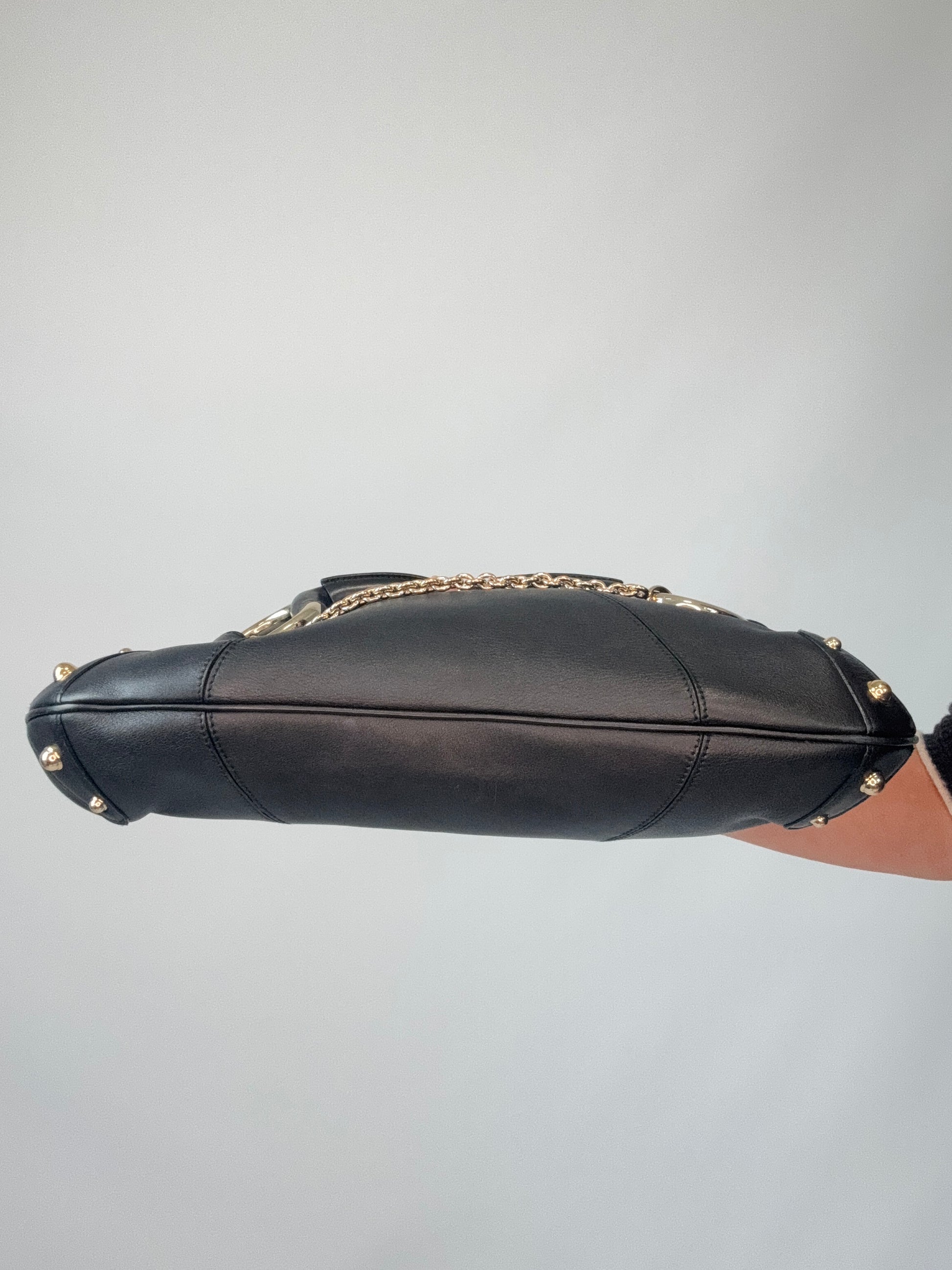 Gucci Horsebit Heritage Hobo Bag bottom of handbag