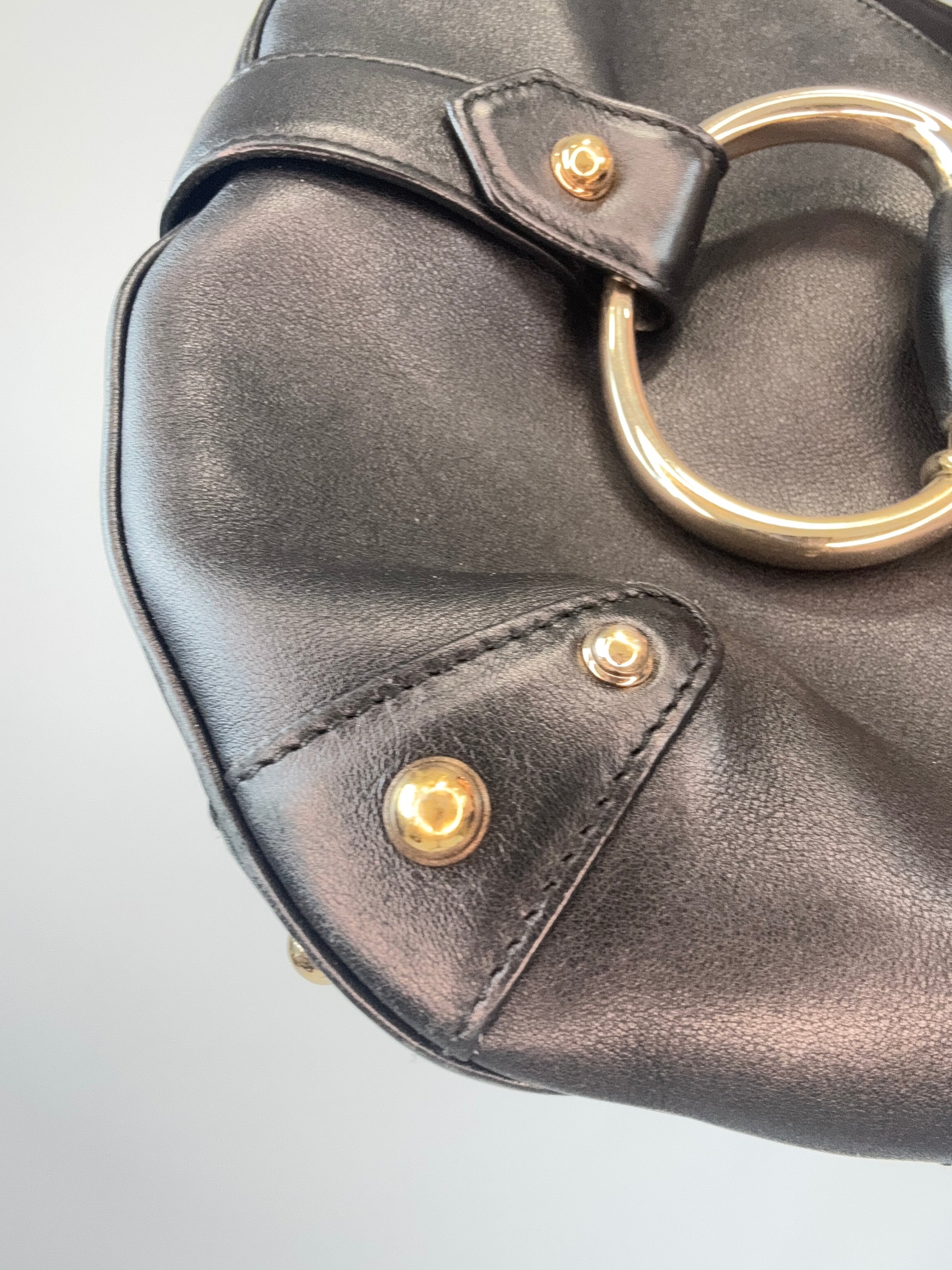 Gucci Horsebit Heritage Hobo Bag front left corner