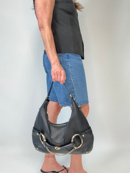 Gucci Horsebit Heritage Hobo Bag modeled 2