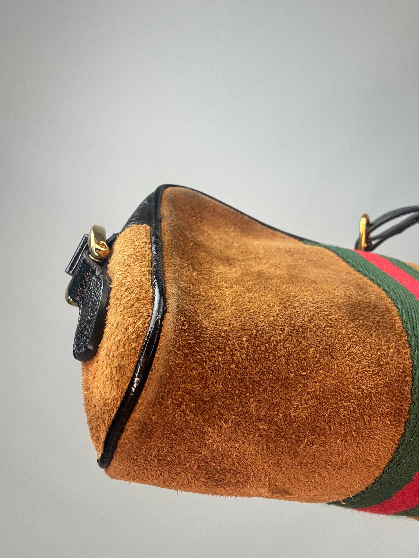 Gucci Mini Suede Ophidia Crossbody Bag back left bottom corner