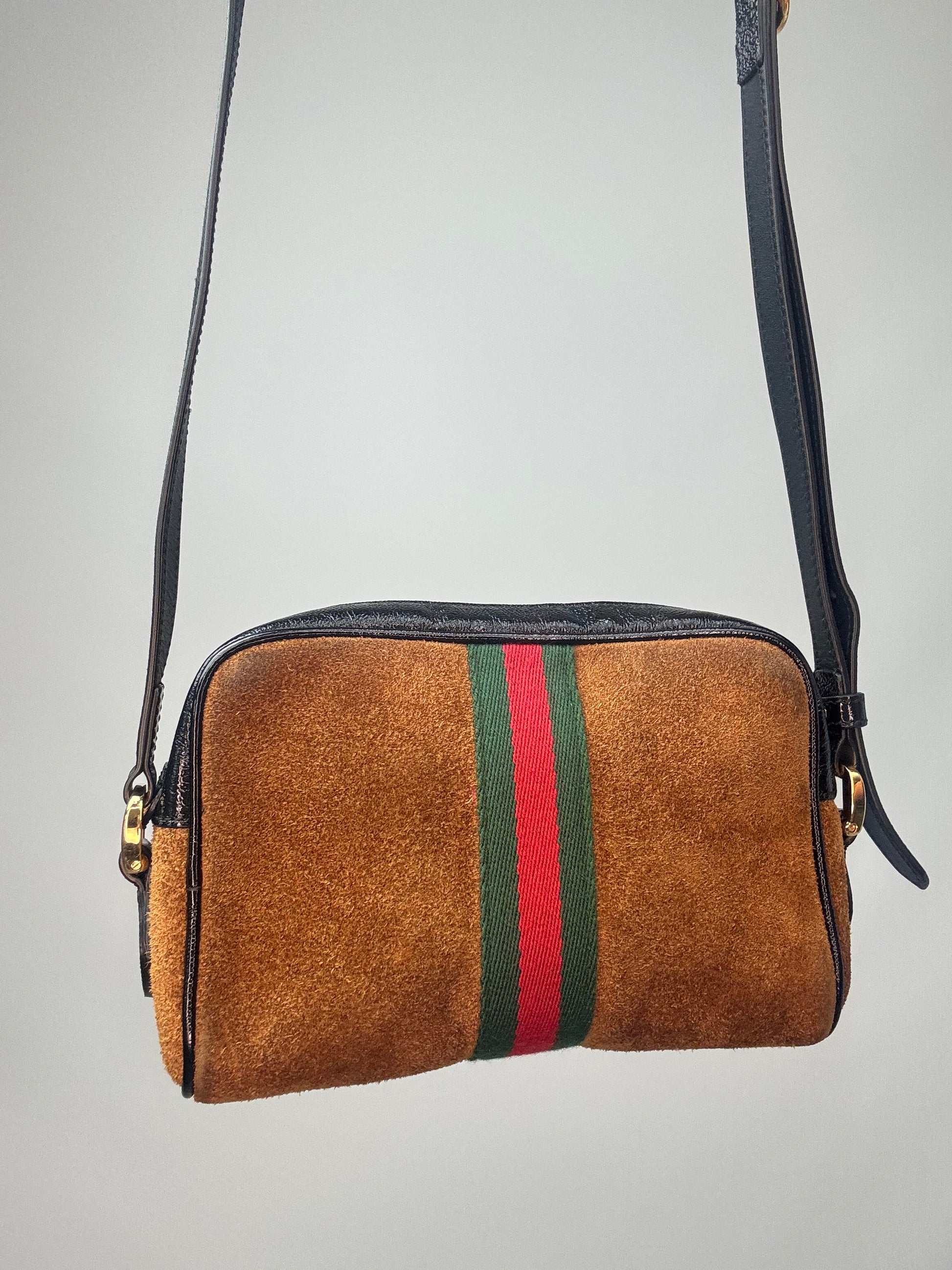 Gucci Mini Suede Ophidia Crossbody Bag back of handbag