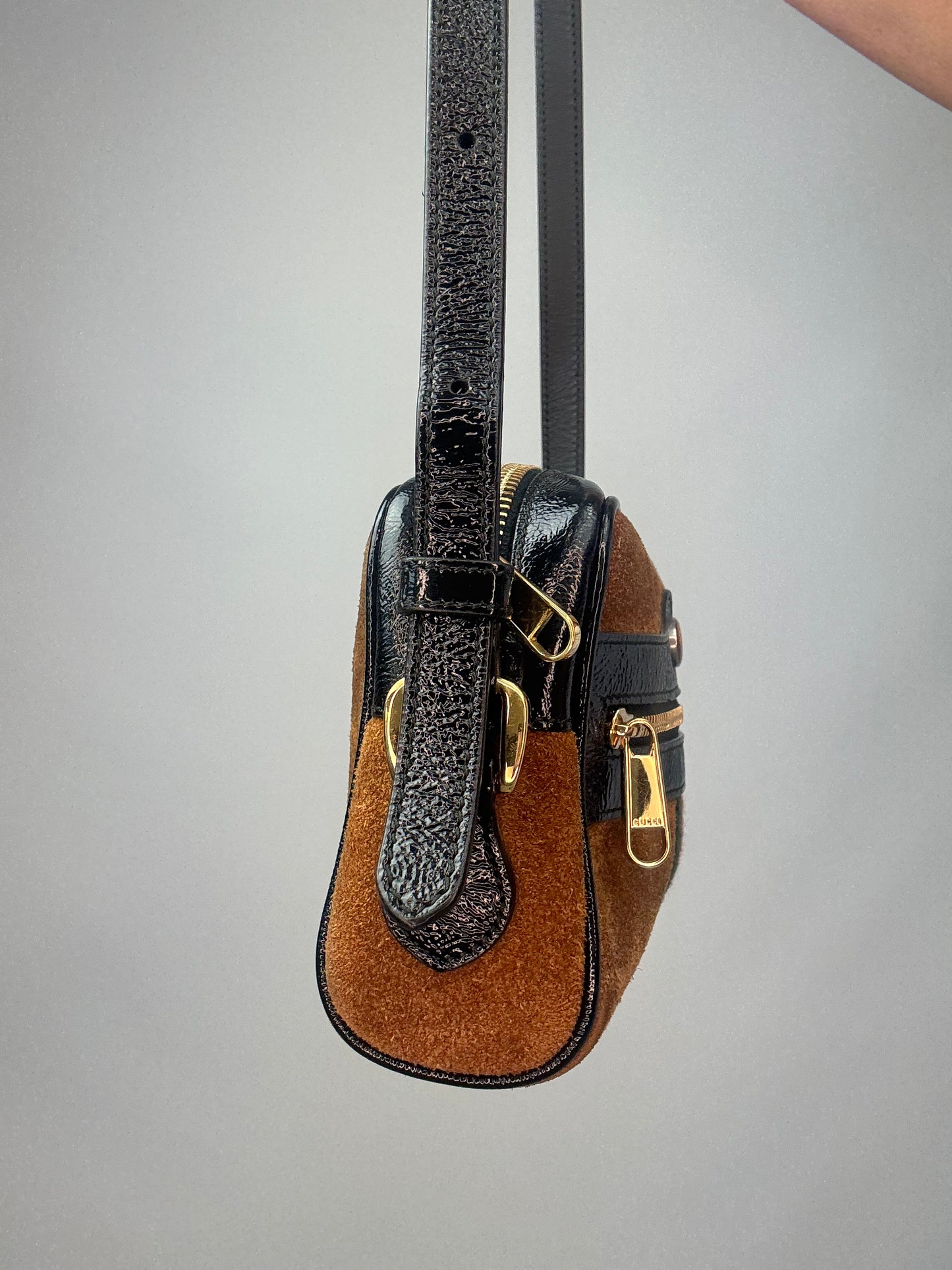 Gucci Mini Suede Ophidia Crossbody Bag left side