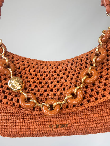 Loewe X Paula's Ibiza Ola Medium Shoulder Bag chain closeup