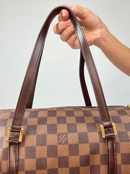 Louis Vuitton Damier Ebene Papillion 30 Handbag & Pochette Set back of top handles