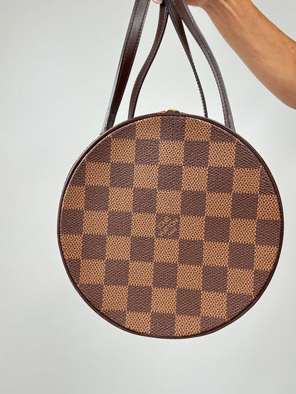 Louis Vuitton Damier Ebene Papillion 30 Handbag & Pochette Set left side of handbag