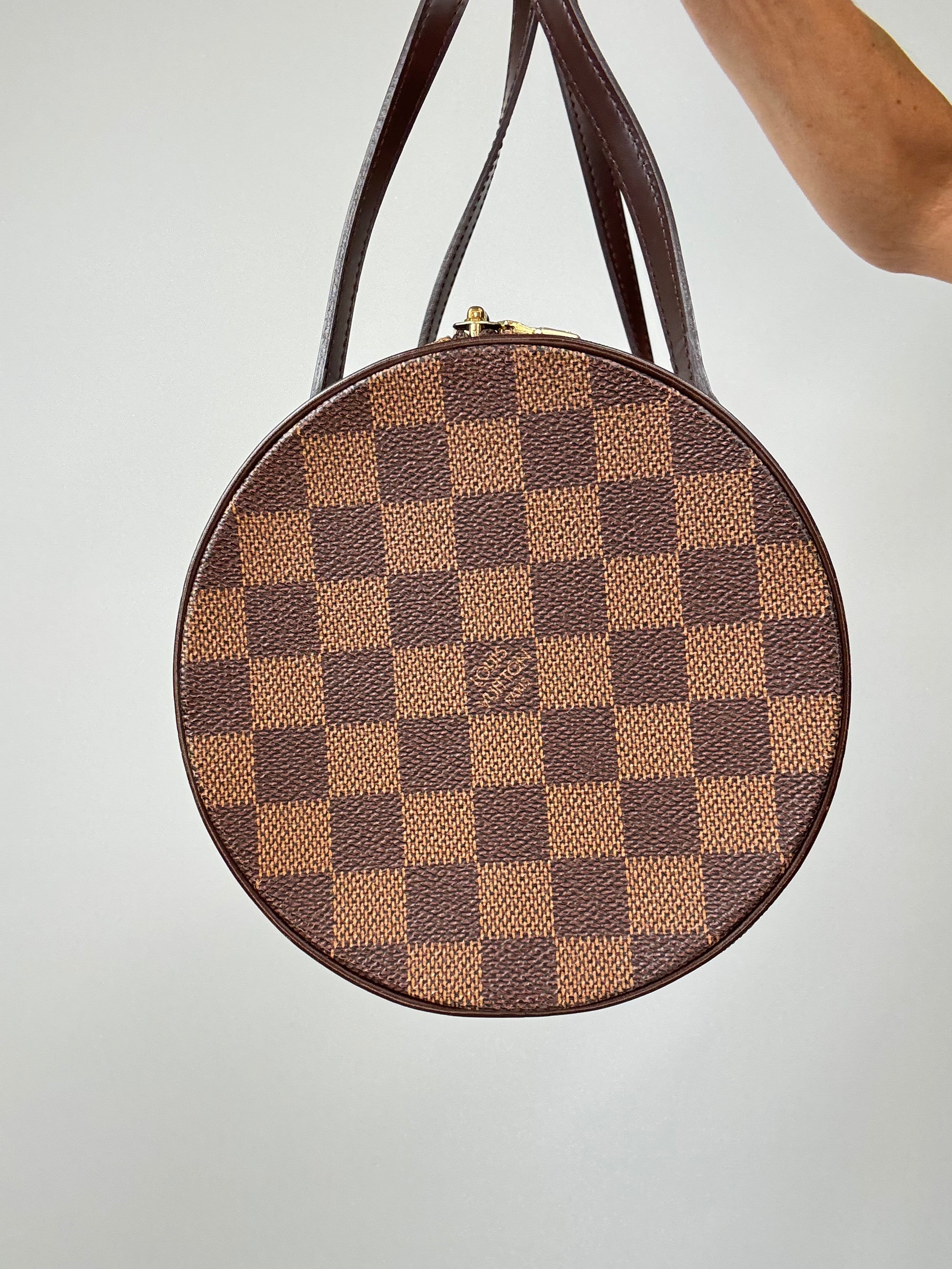 Louis Vuitton Damier Ebene Papillion 30 Handbag & Pochette Set right side of handbag
