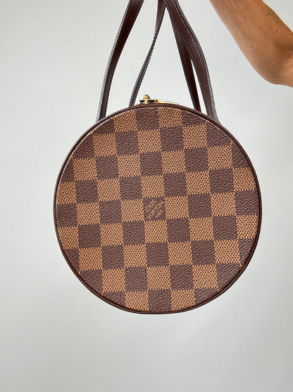 Louis Vuitton Damier Ebene Papillion 30 Handbag & Pochette Set right side of handbag