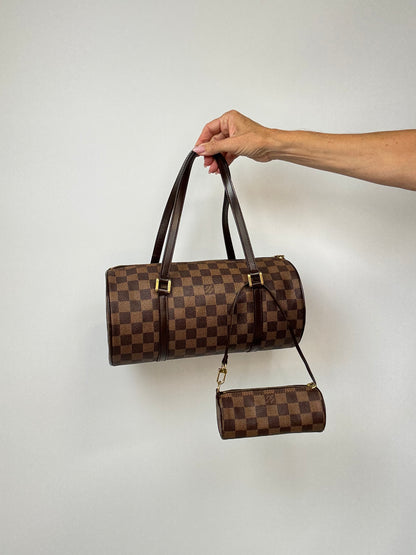 Louis Vuitton Damier Ebene Papillion 30 Handbag & Pochette Set