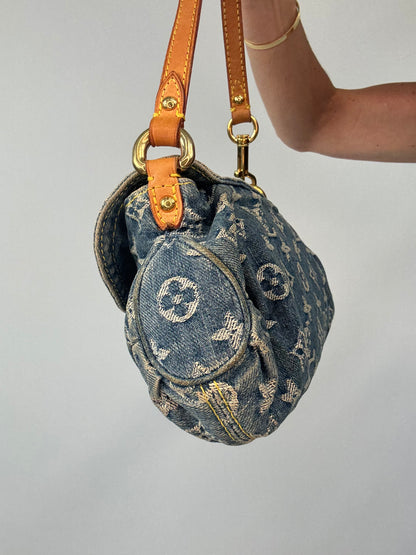 Louis Vuitton Denim Monogram Mini Pleaty right side