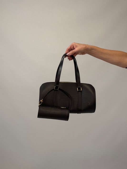 Louis Vuitton Vintage Epi Soufflot with Pouch in Black 