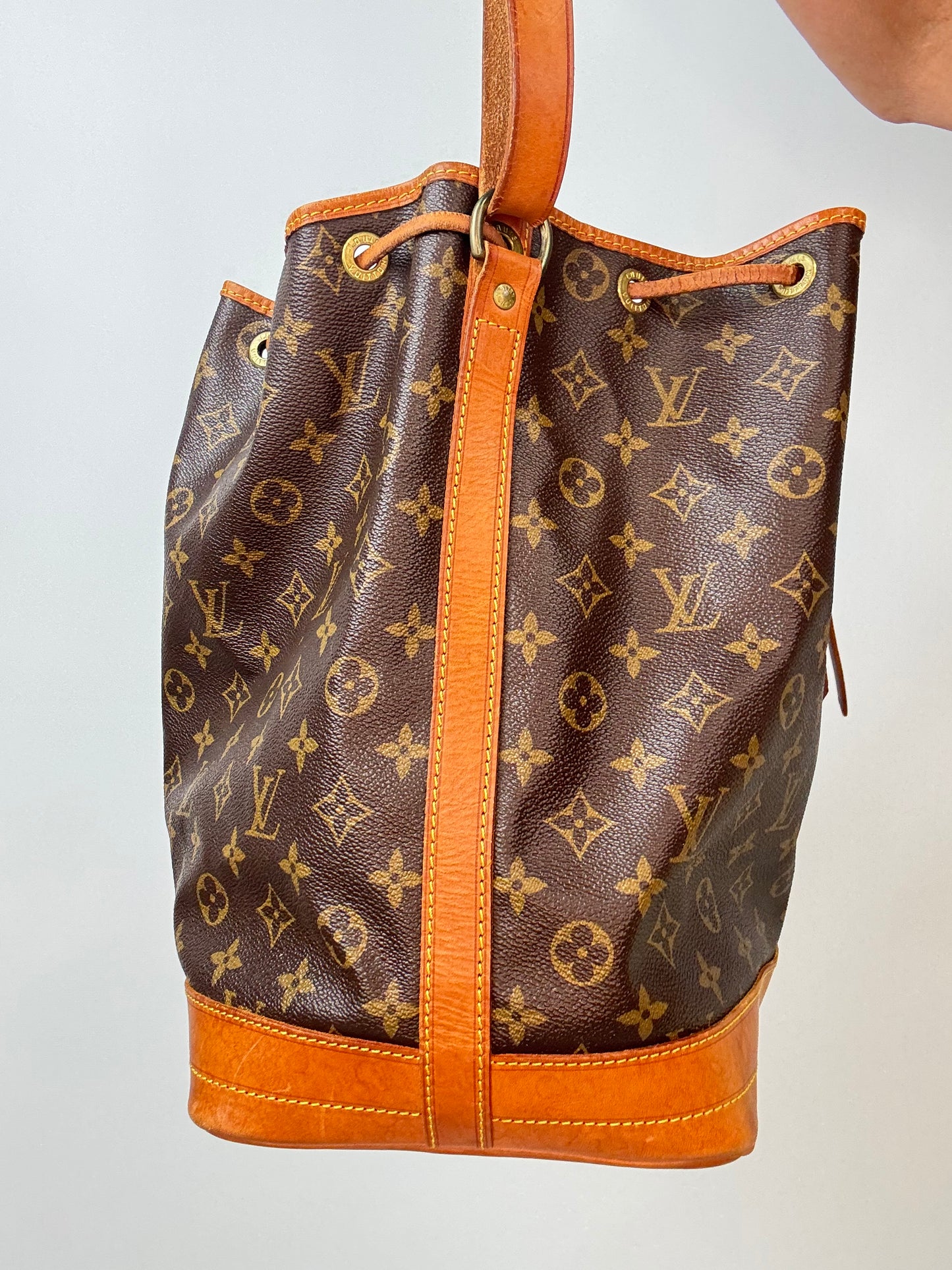 Louis Vuitton Monogram Canvas Noé Bucket Bag left side of bag