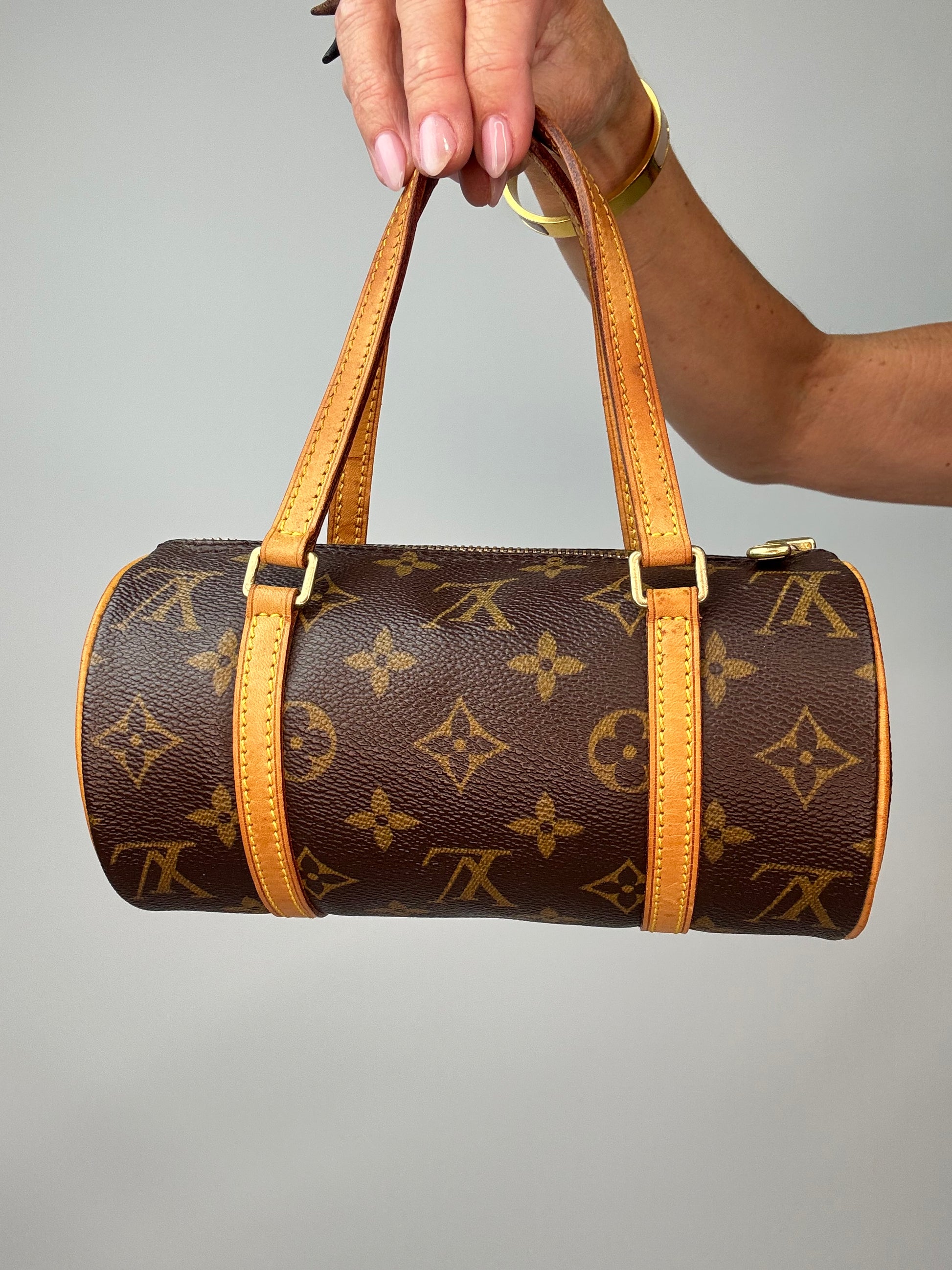 Louis Vuitton Monogram Canvas Papillon 19 back of handbag