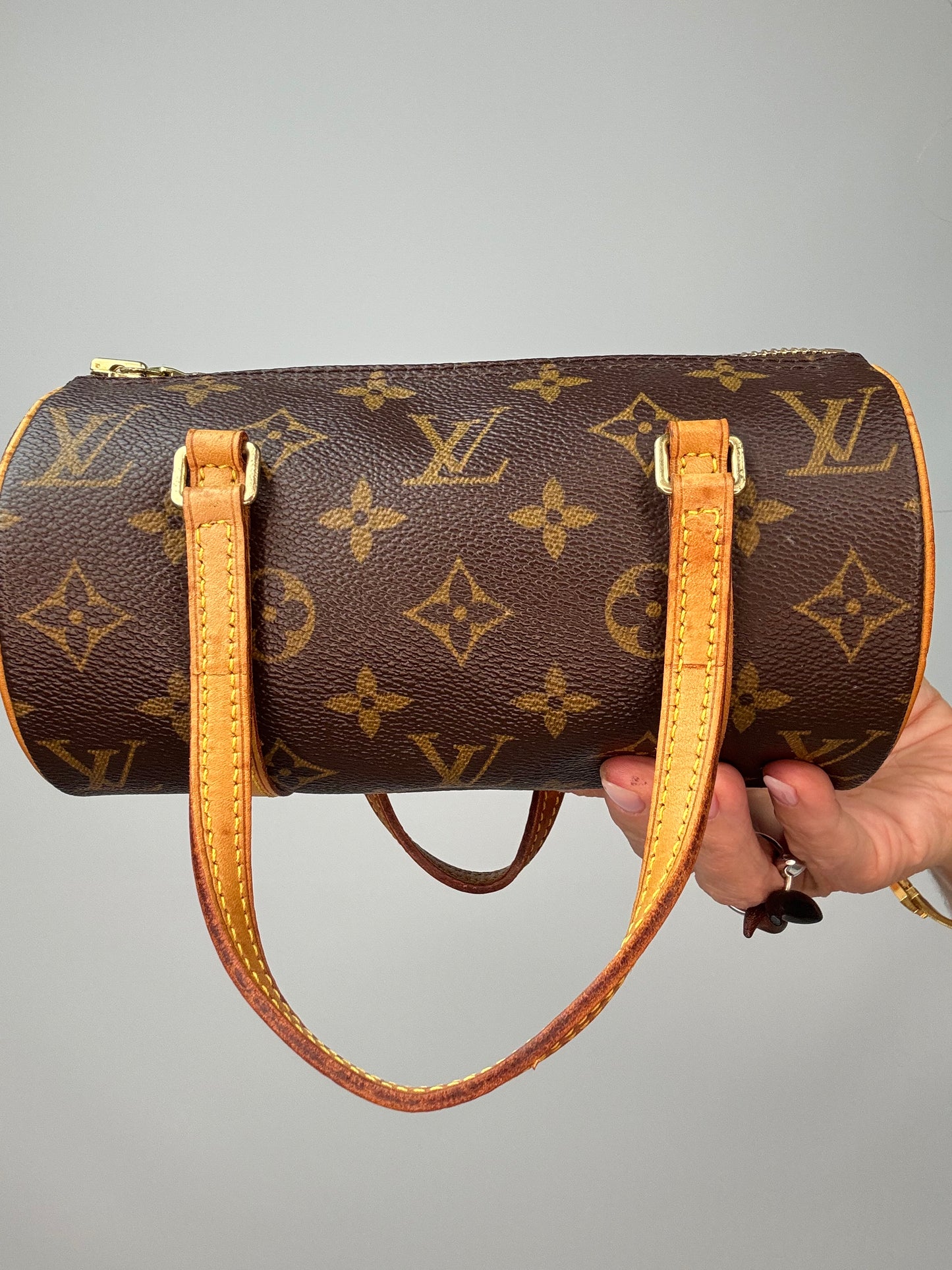Louis Vuitton Monogram Canvas Papillon 19 interior of front top handle