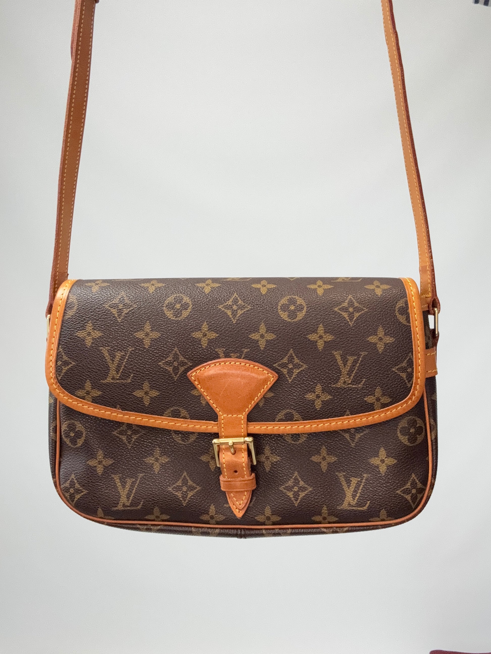 LOUIS VUITTON Monogram Canvas Sologne front of handbag