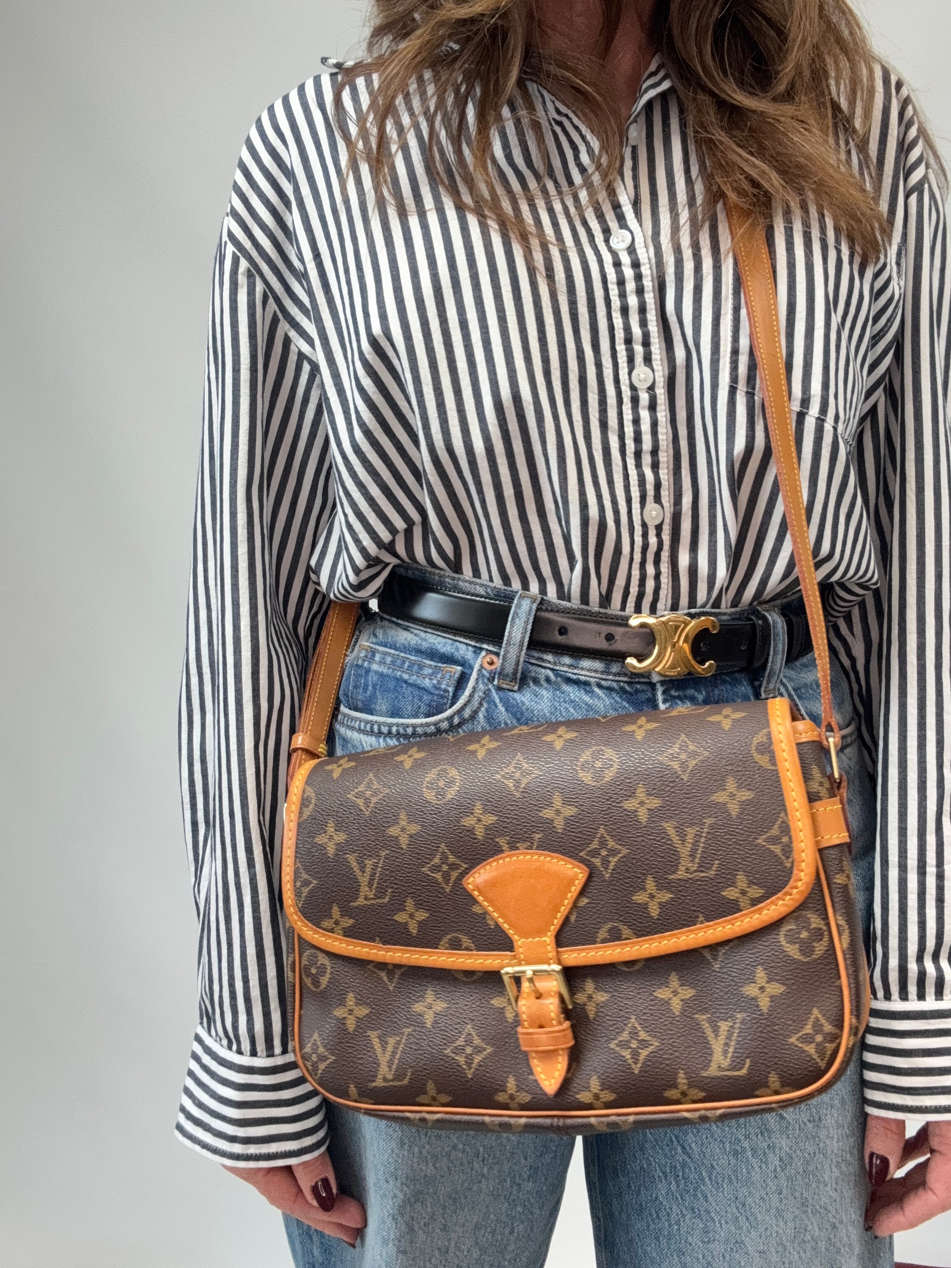 LOUIS VUITTON Monogram Canvas Sologne modeled