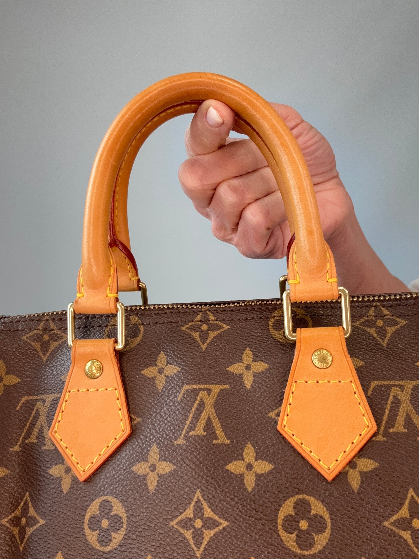 Louis Vuitton Monogram Canvas Speedy 25 – 2002 back of top handles