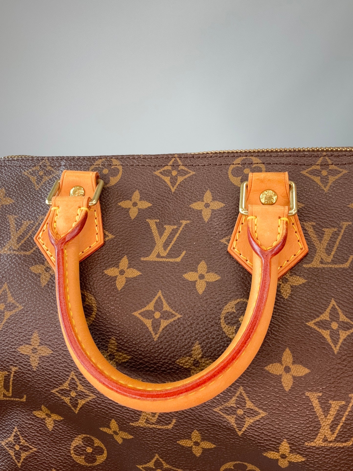 Louis Vuitton Monogram Canvas Speedy 25 – 2002 interior of front top handle