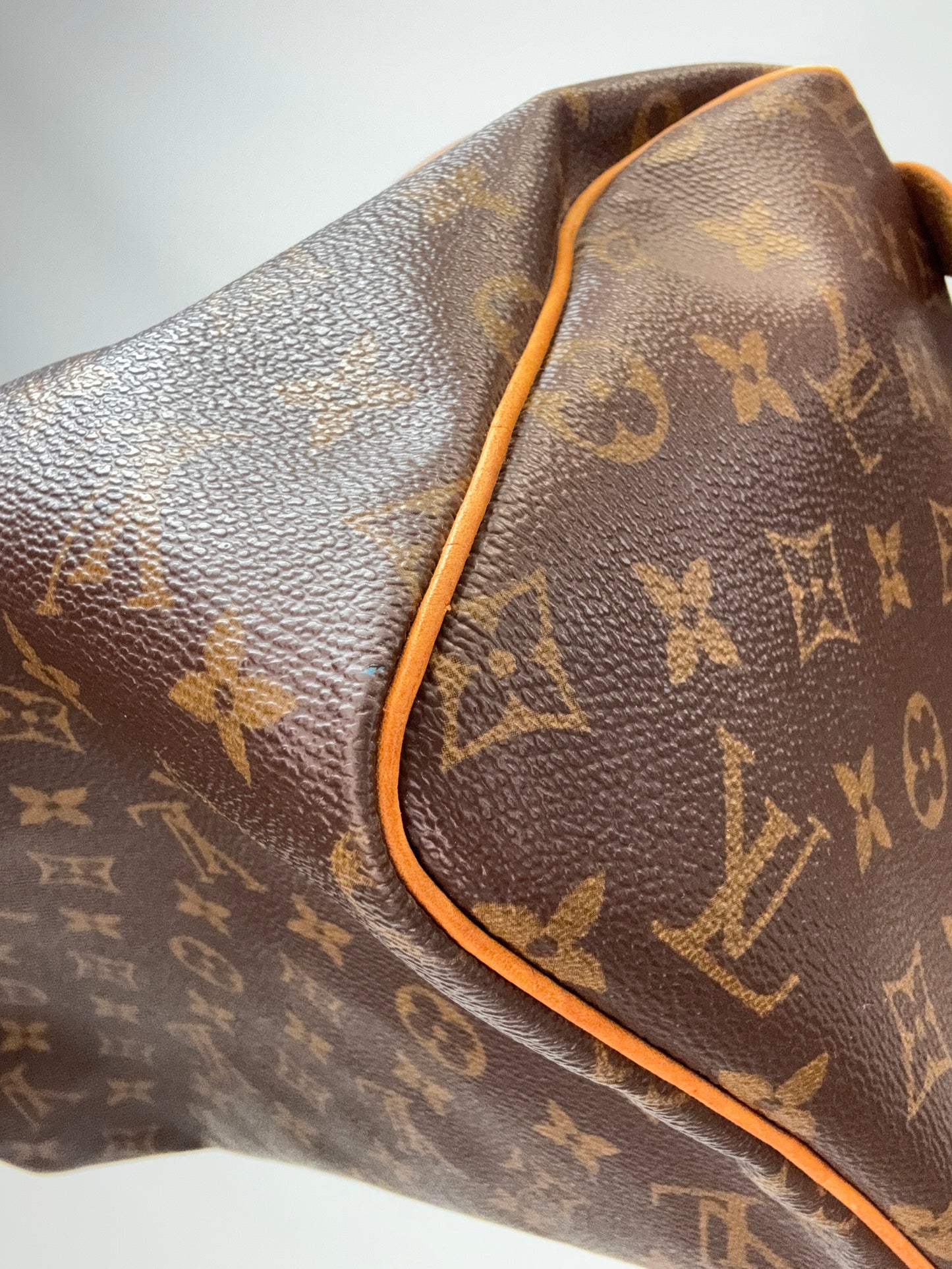 LOUIS VUITTON Monogram Canvas Speedy 30 back right bottom corner