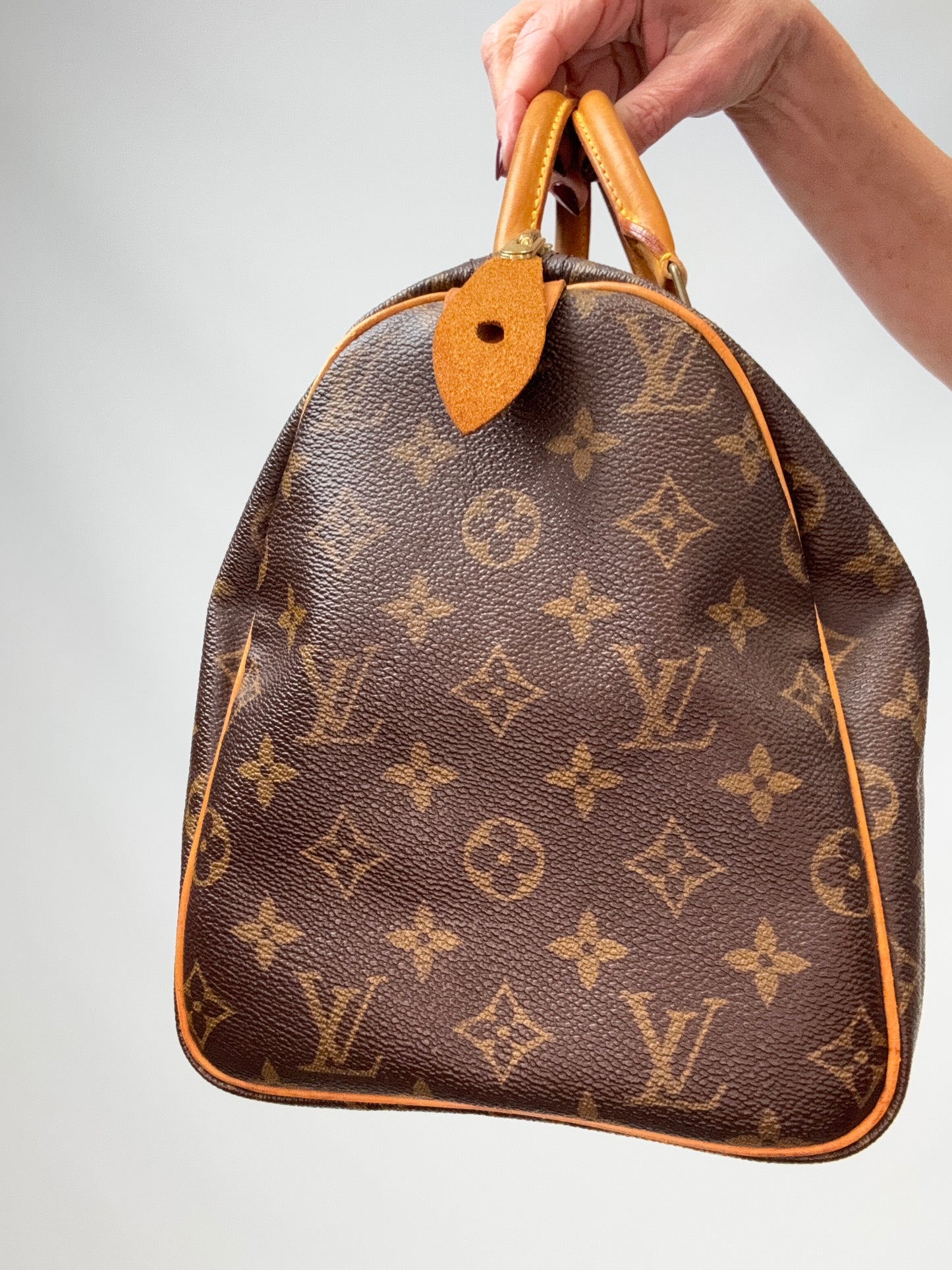LOUIS VUITTON Monogram Canvas Speedy 30 left side