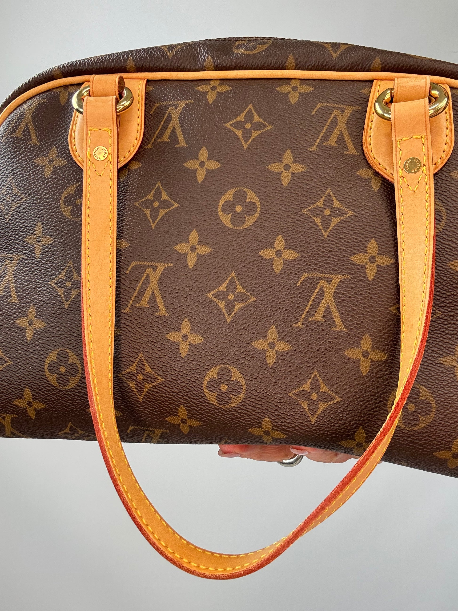 Louis Vuitton Monogram Montorgueil PM interior of back strap
