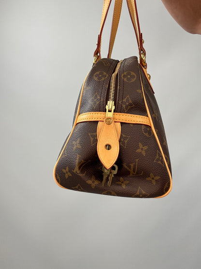 Louis Vuitton Monogram Montorgueil PM left side of handbag