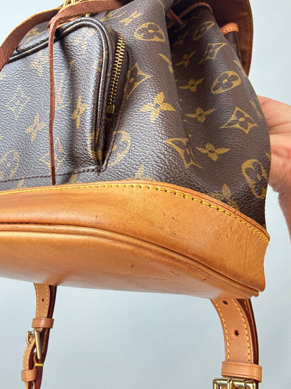 Louis Vuitton Monogram Montsouris MM Backpack front right bottom corner