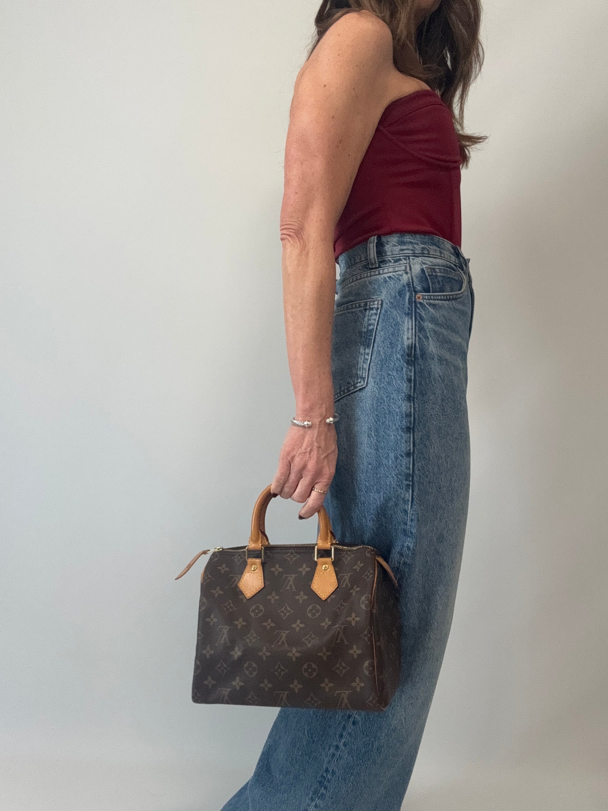 Louis Vuitton Monogram Speedy 25  modeled