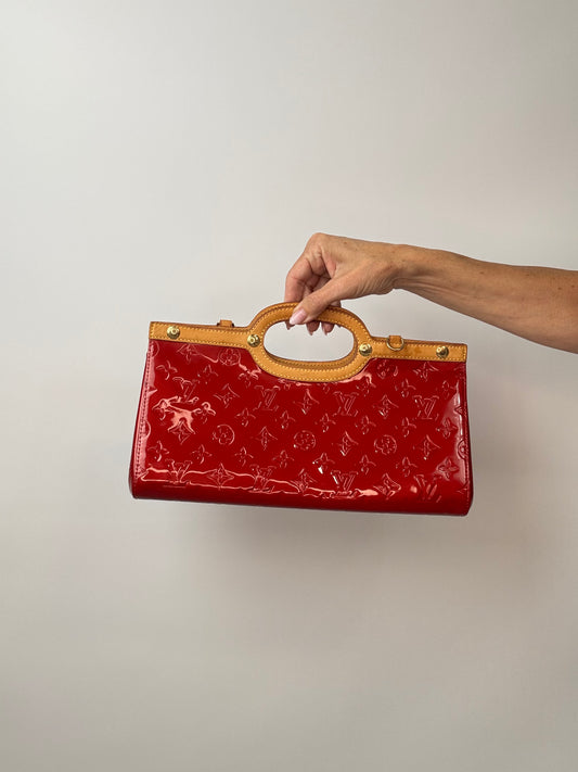 Louis Vuitton Red Monogram Vernis Roxbury Drive Bag