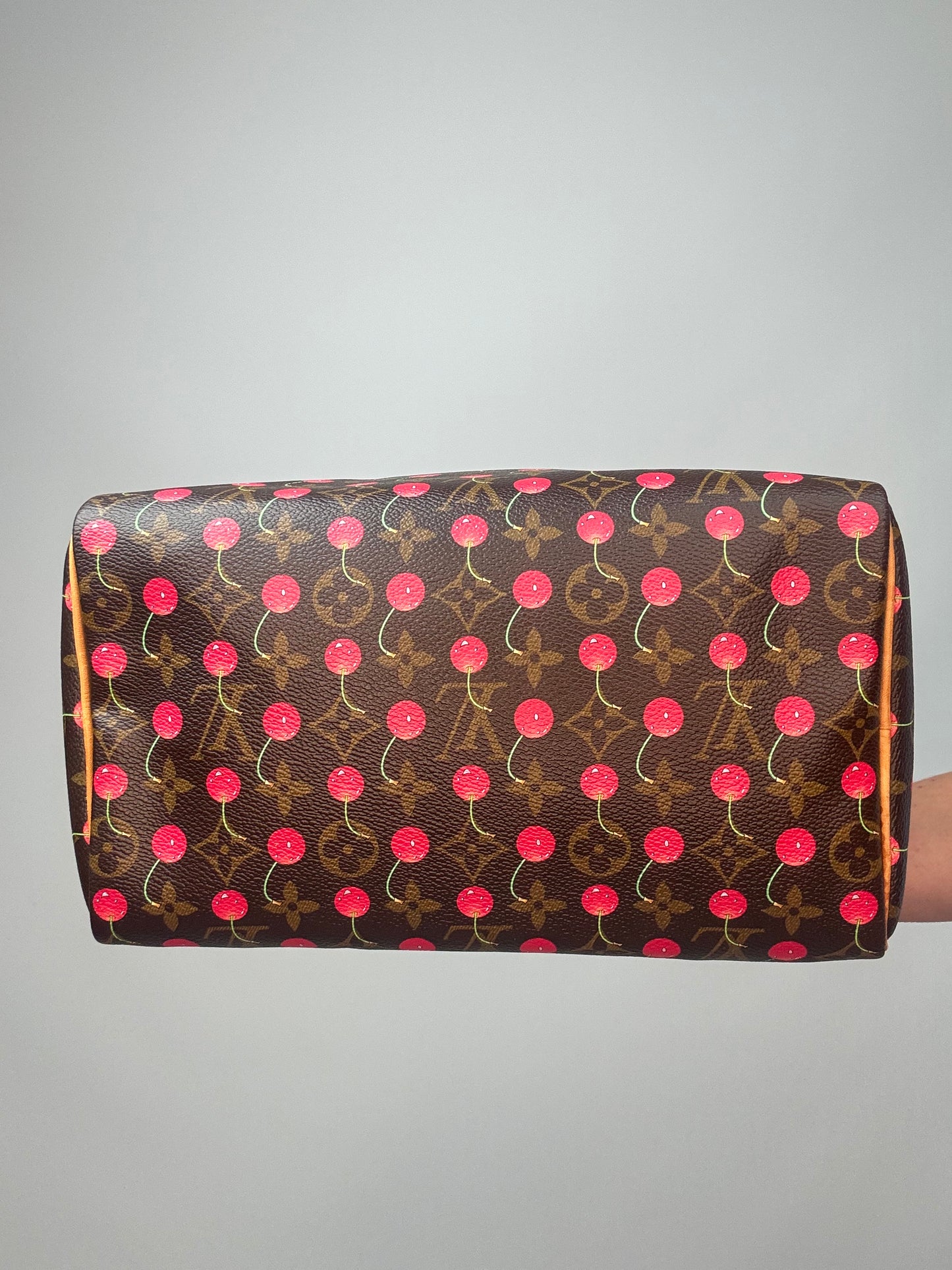 Louis Vuitton Takashi Murakami Monogram Cerises Speedy 25 bottom of handbag