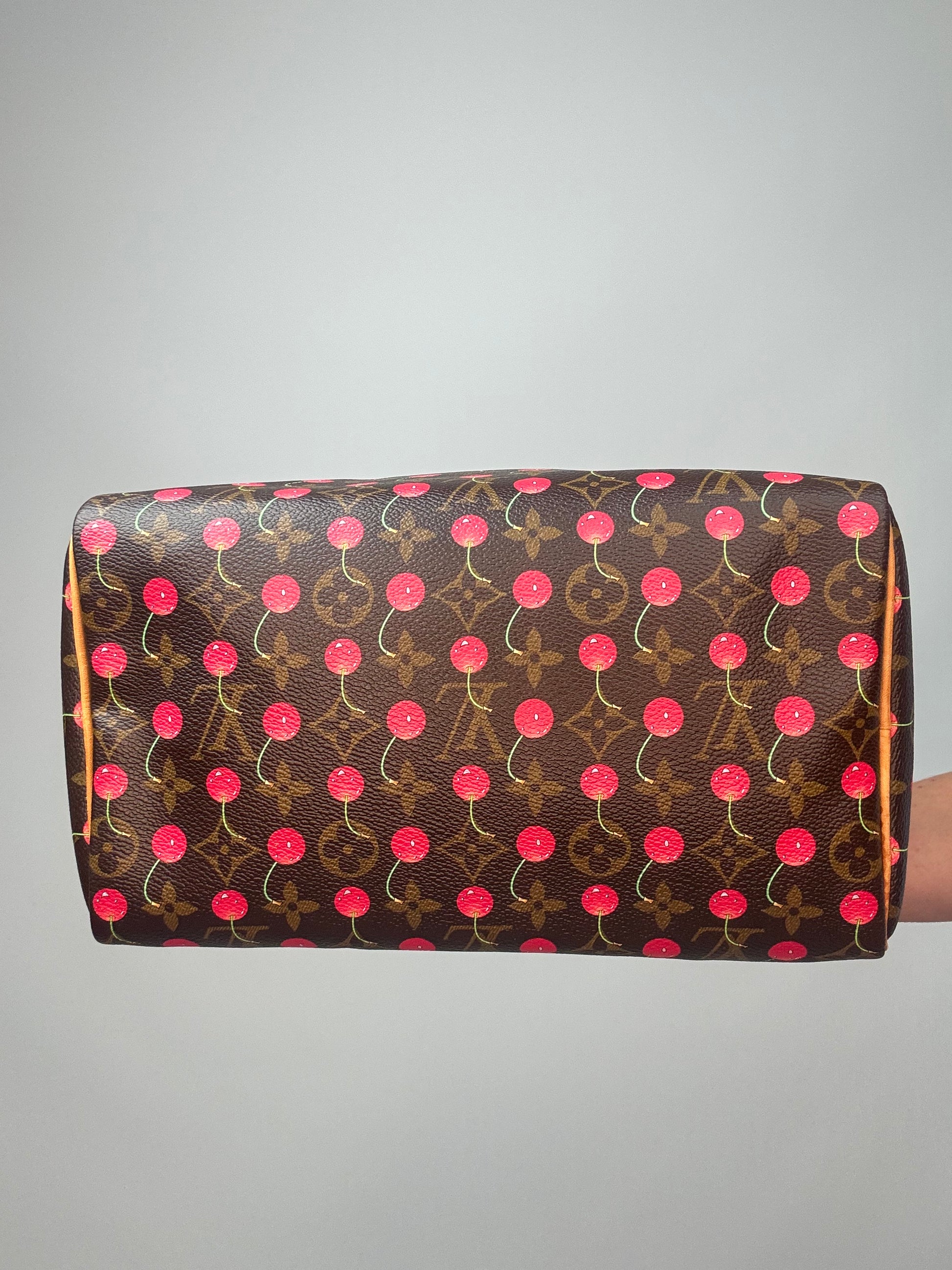 Louis Vuitton Takashi Murakami Monogram Cerises Speedy 25 bottom of handbag