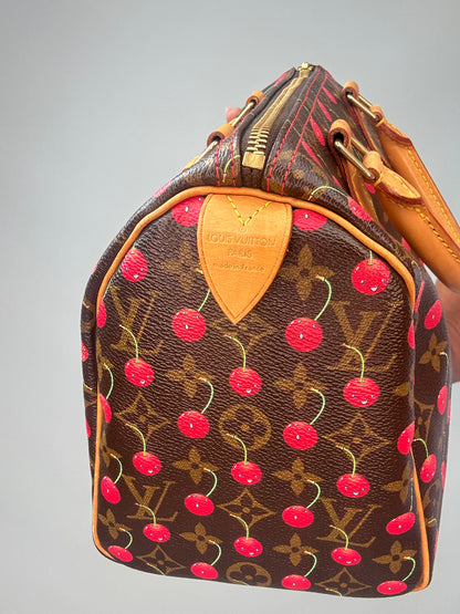 Louis Vuitton Takashi Murakami Monogram Cerises Speedy 25 LV stamp