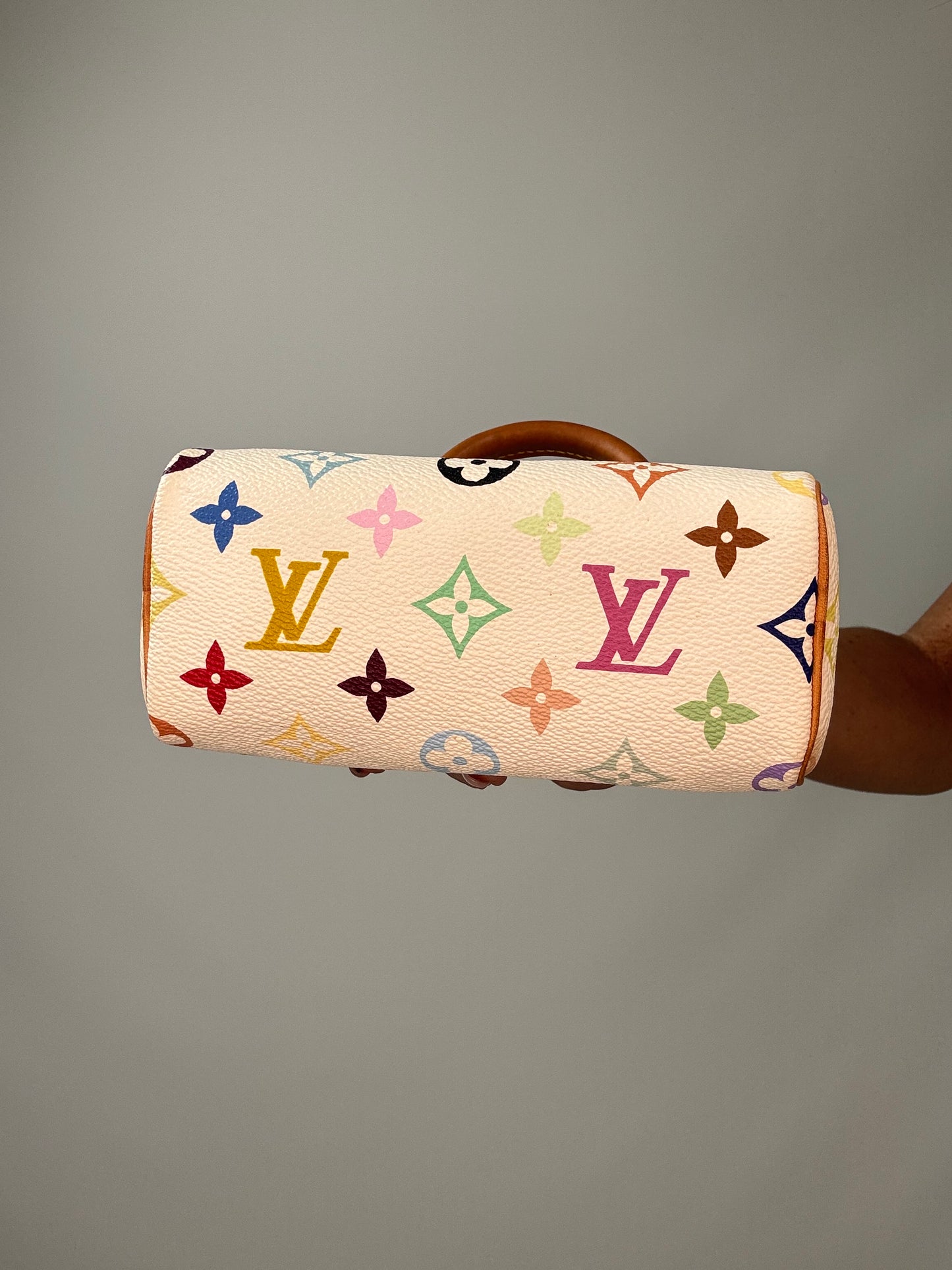 Louis Vuitton Takashi Murakami White Multicolore Nano Speedy bottom