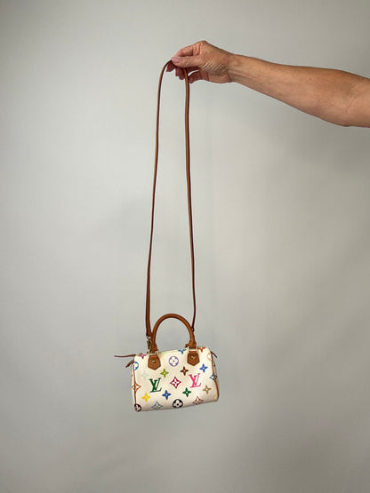 Louis Vuitton Takashi Murakami White Multicolore Nano Speedy