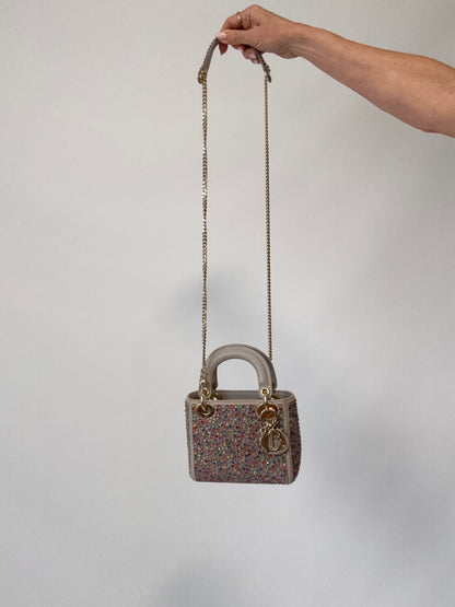 Mini Lady Dior Crystal Embellished Bag