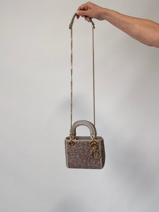 Mini Lady Dior Crystal Embellished Bag