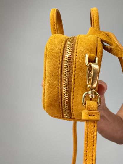 Miu Miu Beau Micro Suede Bag - Whiskey right side of bag 