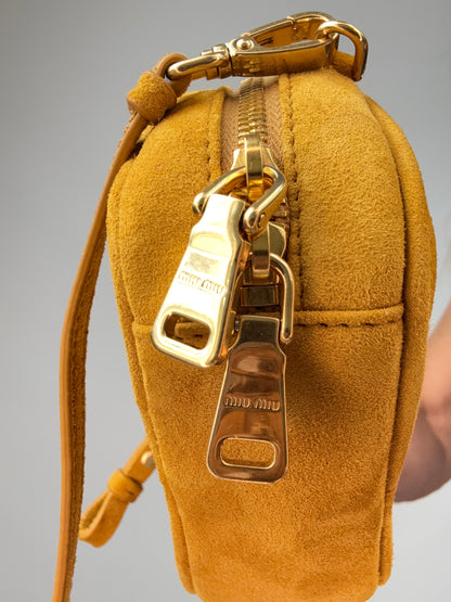 Miu Miu Beau Micro Suede Bag - Whiskey zipper hardware