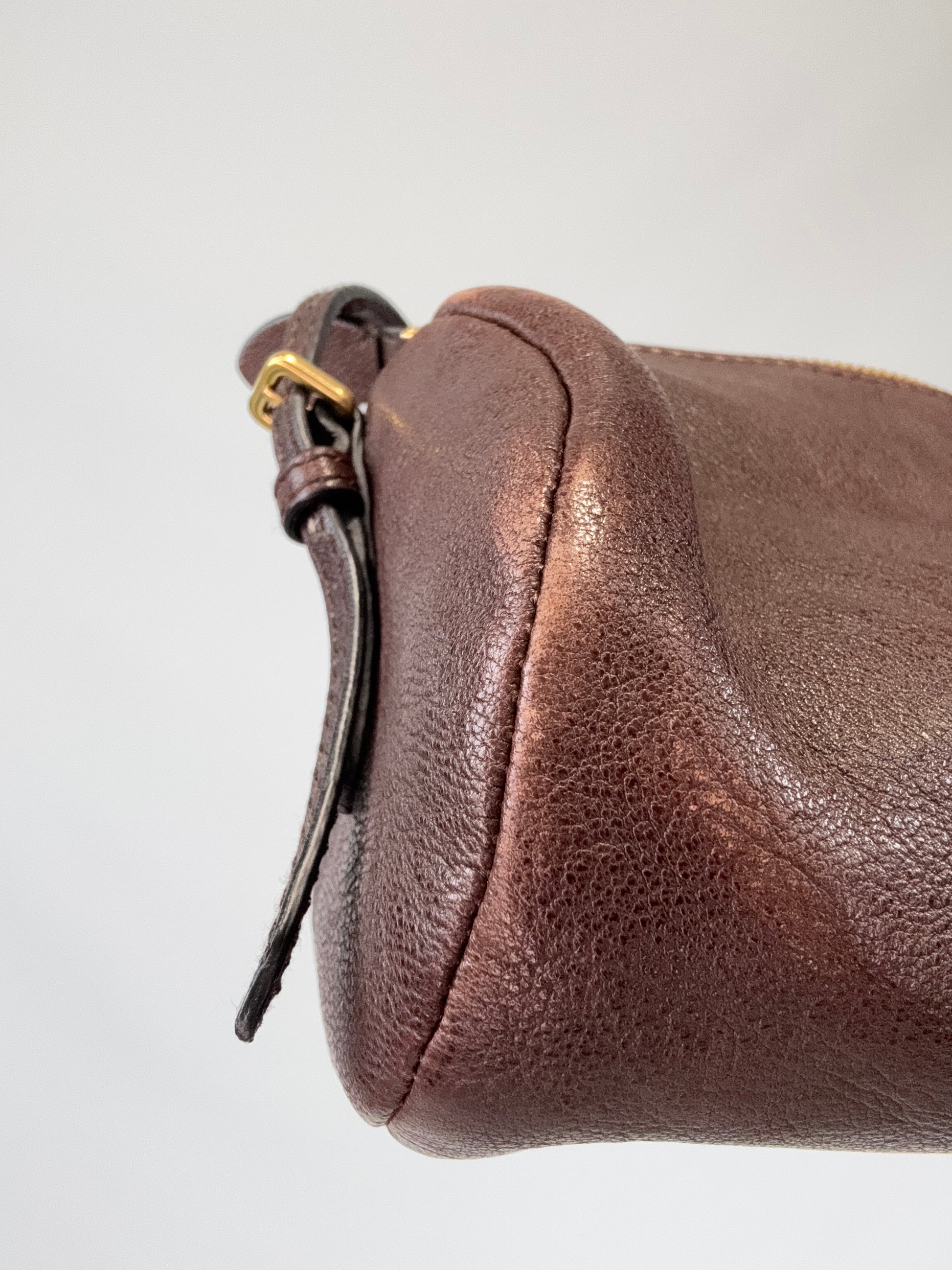 Miu Miu Nappa Leather Aviator Mini Pouch back left bottom