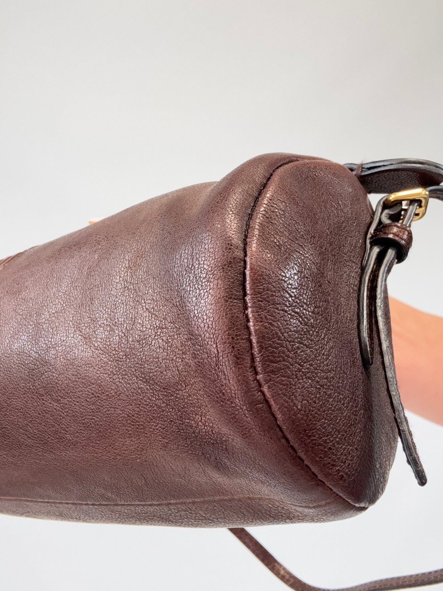 Miu Miu Nappa Leather Aviator Mini Pouch front right bottom
