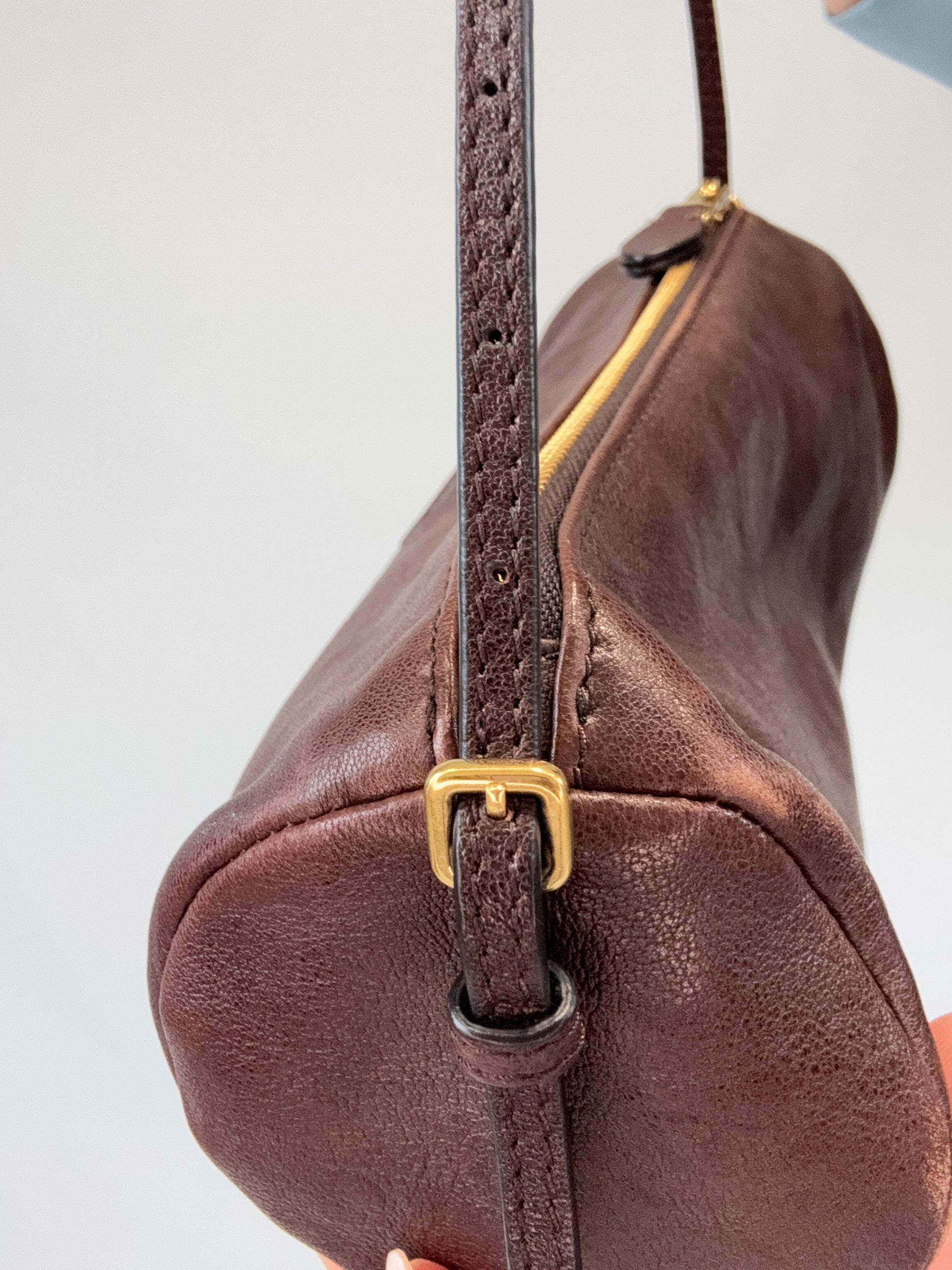 Miu Miu Nappa Leather Aviator Mini Pouch right side of strap