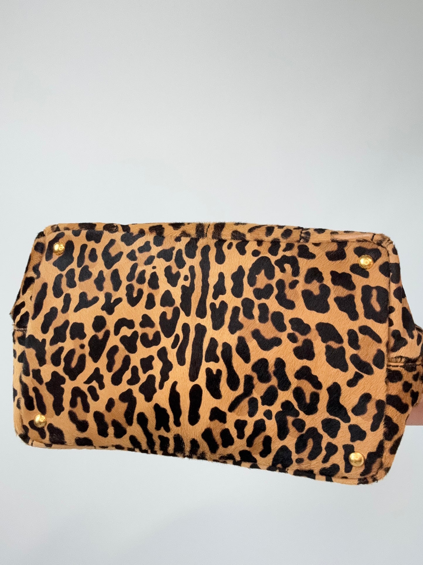 Prada Cavallino Leopard Tote - Vintage bottom of handbag
