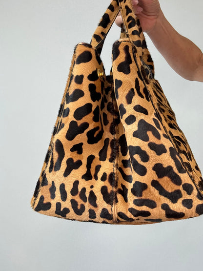 Prada Cavallino Leopard Tote - Vintage right side