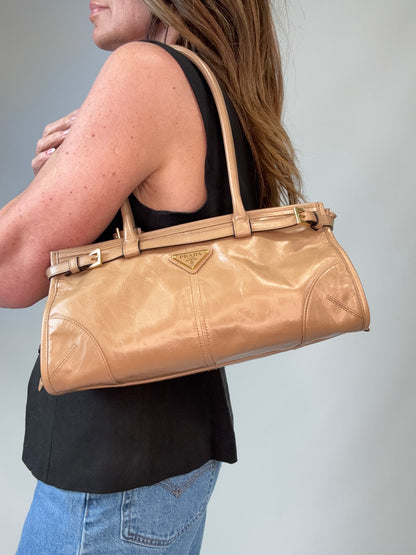 Prada Medium Bonnie East West Tote modeled