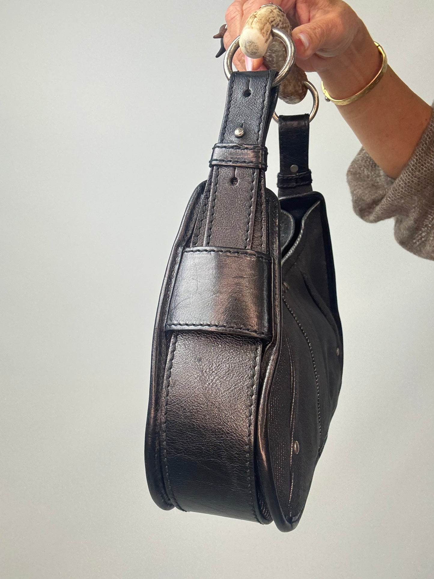 Saint Laurent Denim Mombasa Bag left side