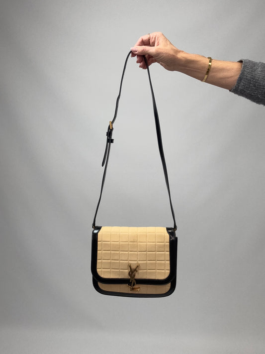 Saint Laurent Quilted Suede Monogram Solferino Bag medium