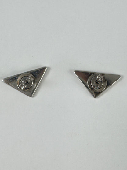 Prada Triangle  Logo Studs Yellow