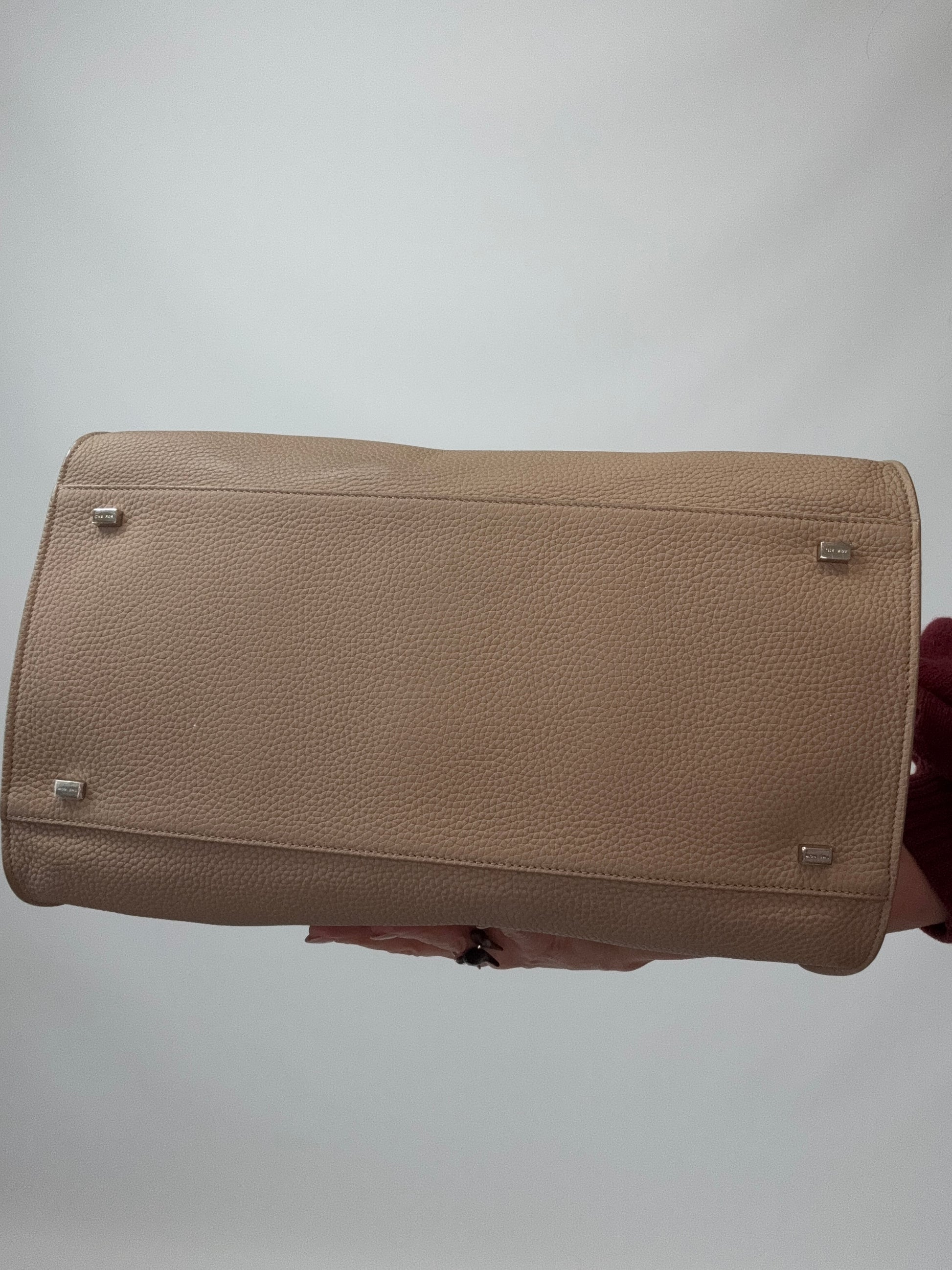 The Row Soft Margaux 15 Bag Beige bottom of handbag