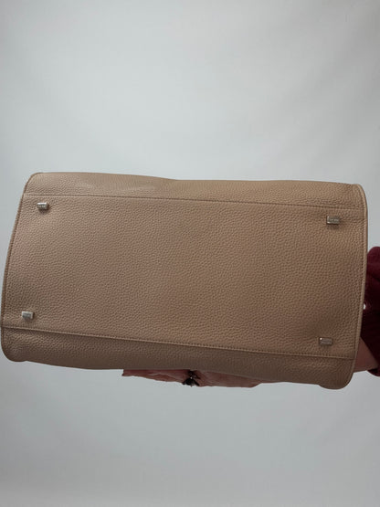 The Row Soft Margaux 15 Bag Beige bottom of handbag